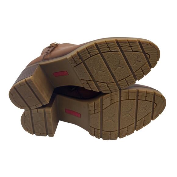 Pikolinos Llanes Ankle Boot with Buckle Women 9-9.5 40 Brandy Leather Block Heel - Picture 8 of 11